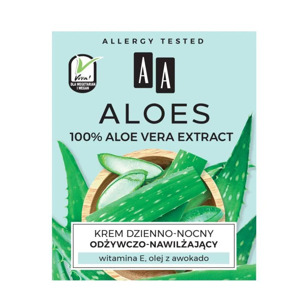 AA Aloes 100% aloe vera extract krem dzienno-nocny odżywczo-nawilżający 50ml