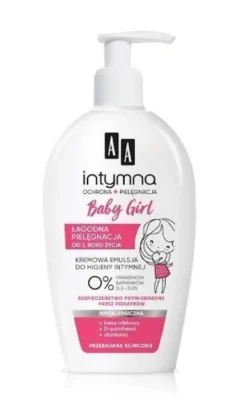 AA Intymna Ochrona&Pielęgnacja kremowa emulsja do higieny intymnej Baby Girls 0% 300ml