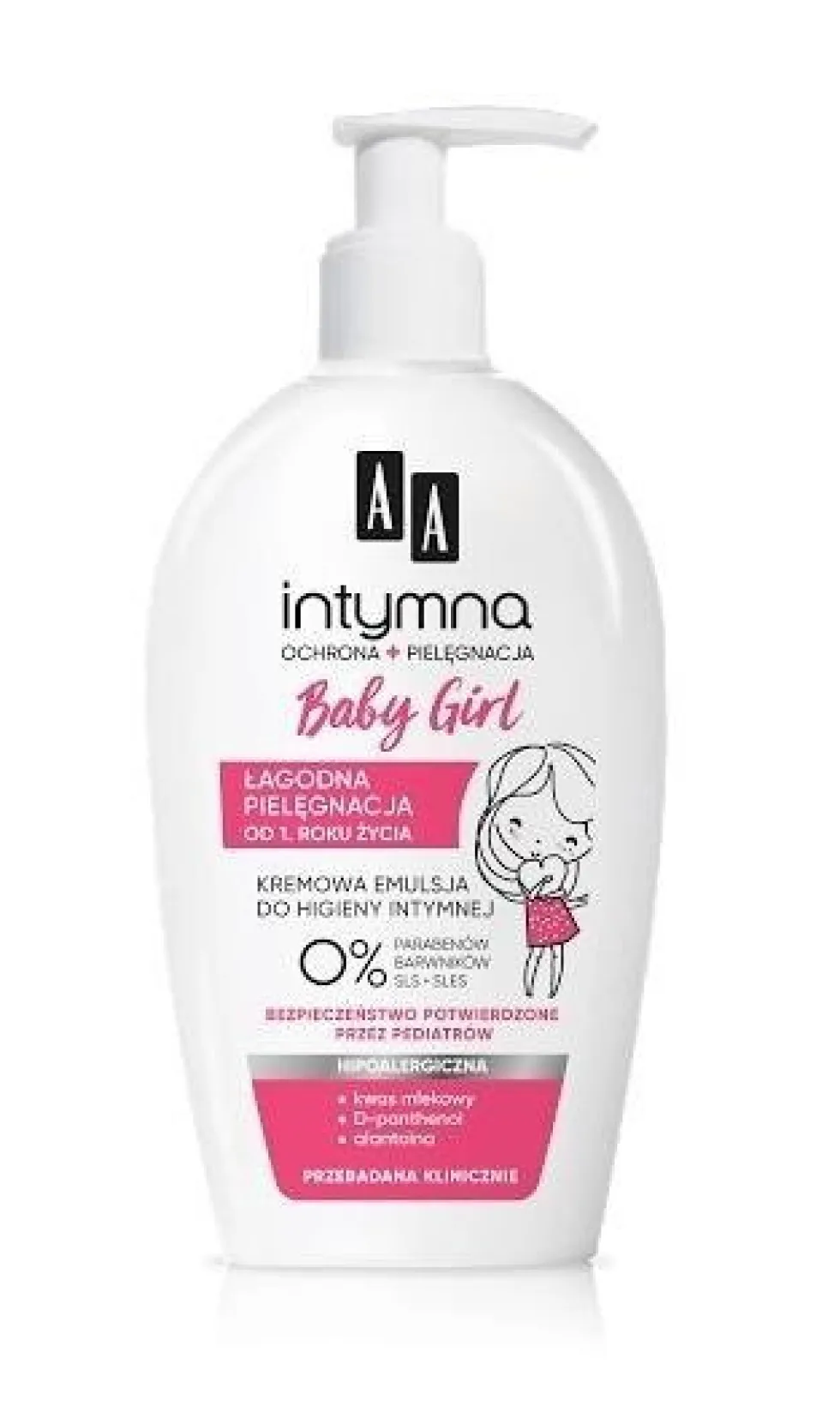 AA Intymna Ochrona&Pielęgnacja kremowa emulsja do higieny intymnej Baby Girls 0% 300ml