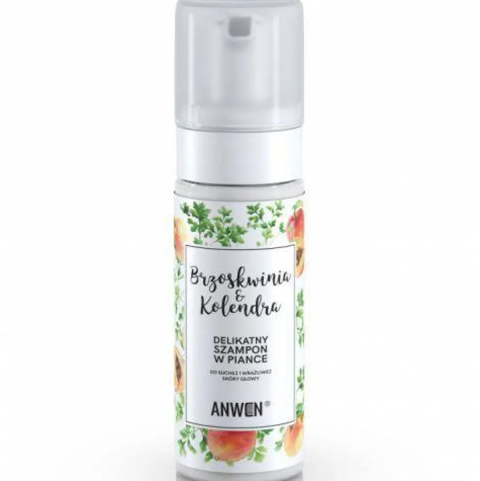 Anwen Szampon w piance do suchej i wrażliwej skóry głowy Brzoskwinia & Kolendra 170ml