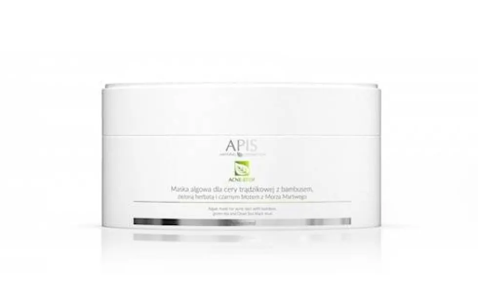 APIS Acne-Stop maska algowa dla cery trądzikowej z bambusem zieloną herbatą i czarnym błotem z Morza Martwego 100g