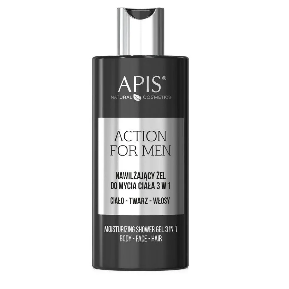 APIS Action For Men nawilżający żel do mycia ciała 3w1 300ml