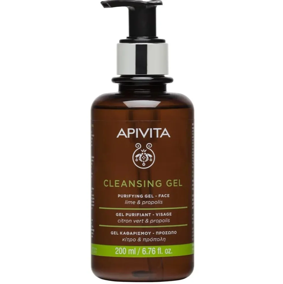 Apivita Cleansing Gel Purifying oczyszczający żel do twarzy z limonką i propolisem 200ml