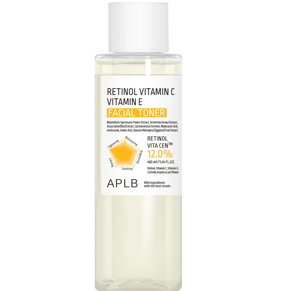 APLB Retinol Vitamin C Vitamin E Facial Toner rozświetlający tonik do twarzy 160ml