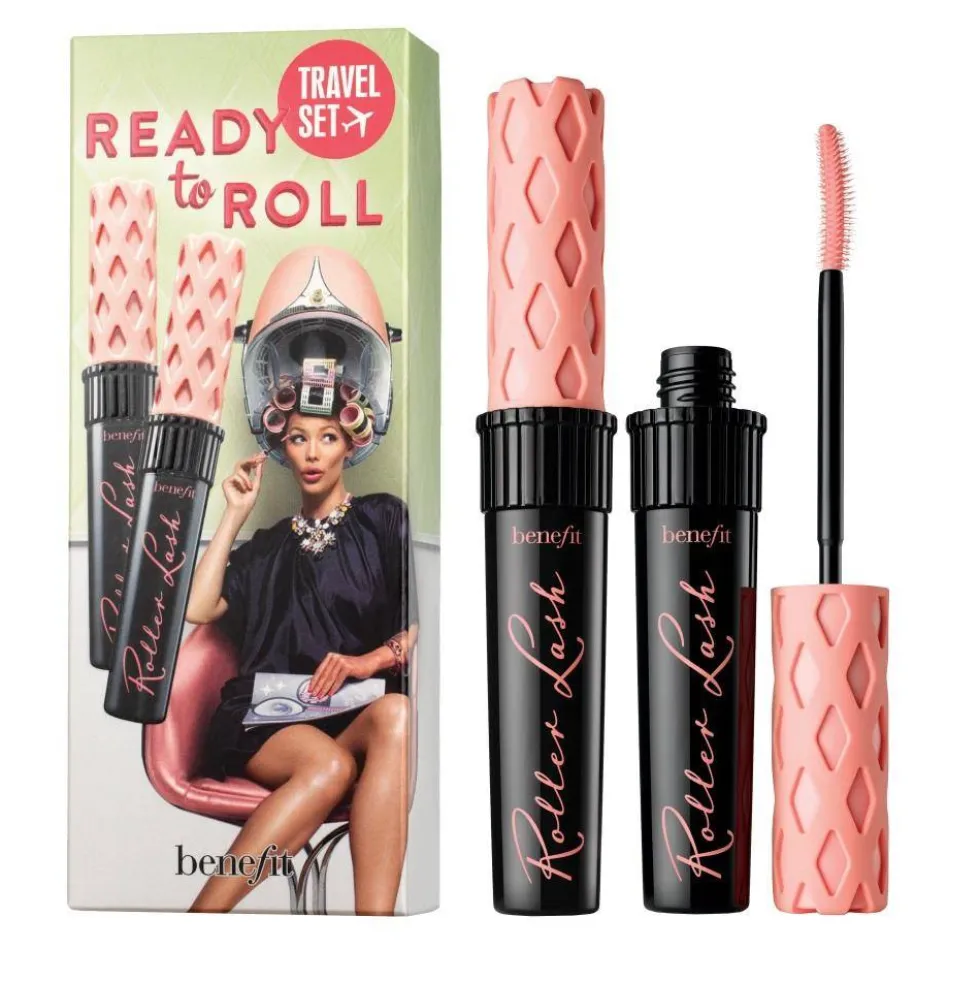 Benefit Ready To Roll Travel Set zestaw podkręcająco-liftingujący tusz do rzęs Black 2x8.5g