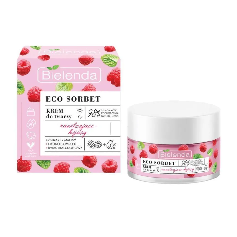 Bielenda Eco Sorbet krem nawilżająco-kojący na dzień i noc Malina 50ml