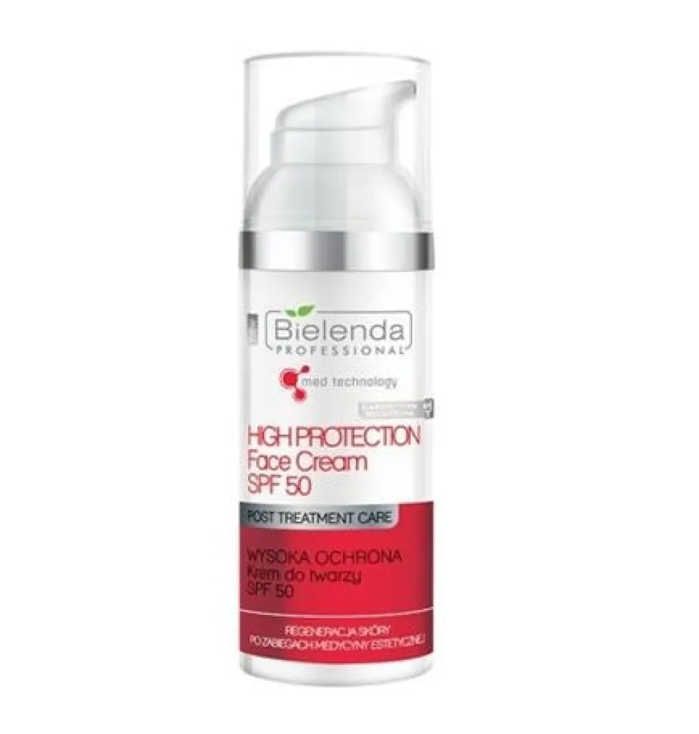 Bielenda Professional Post Treatment Care krem do twarzy SPF50+ & PA++ wysoka ochrona 50ml