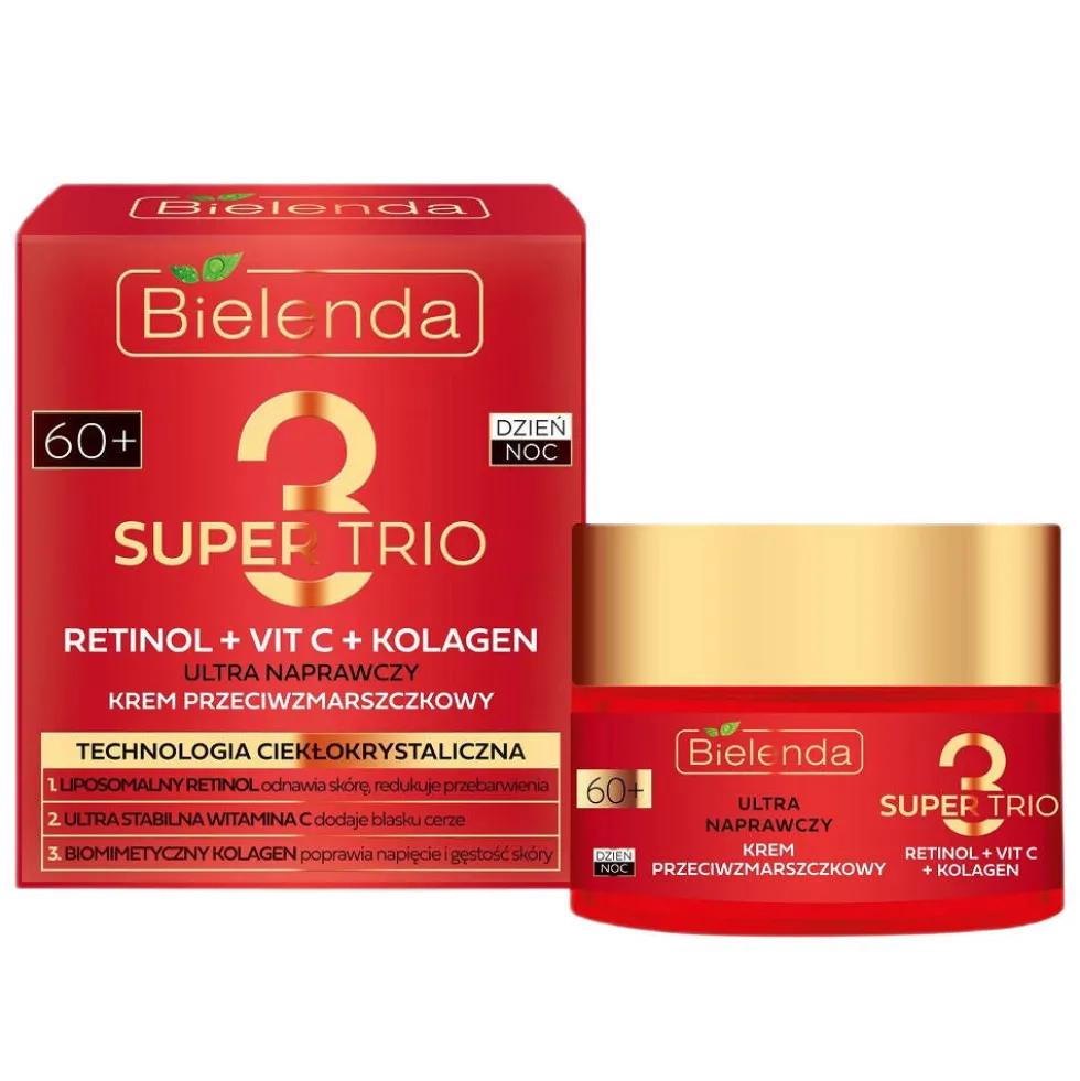 Bielenda Super Trio ultra naprawczy krem przeciwzmarszczkowy 60+ 50ml