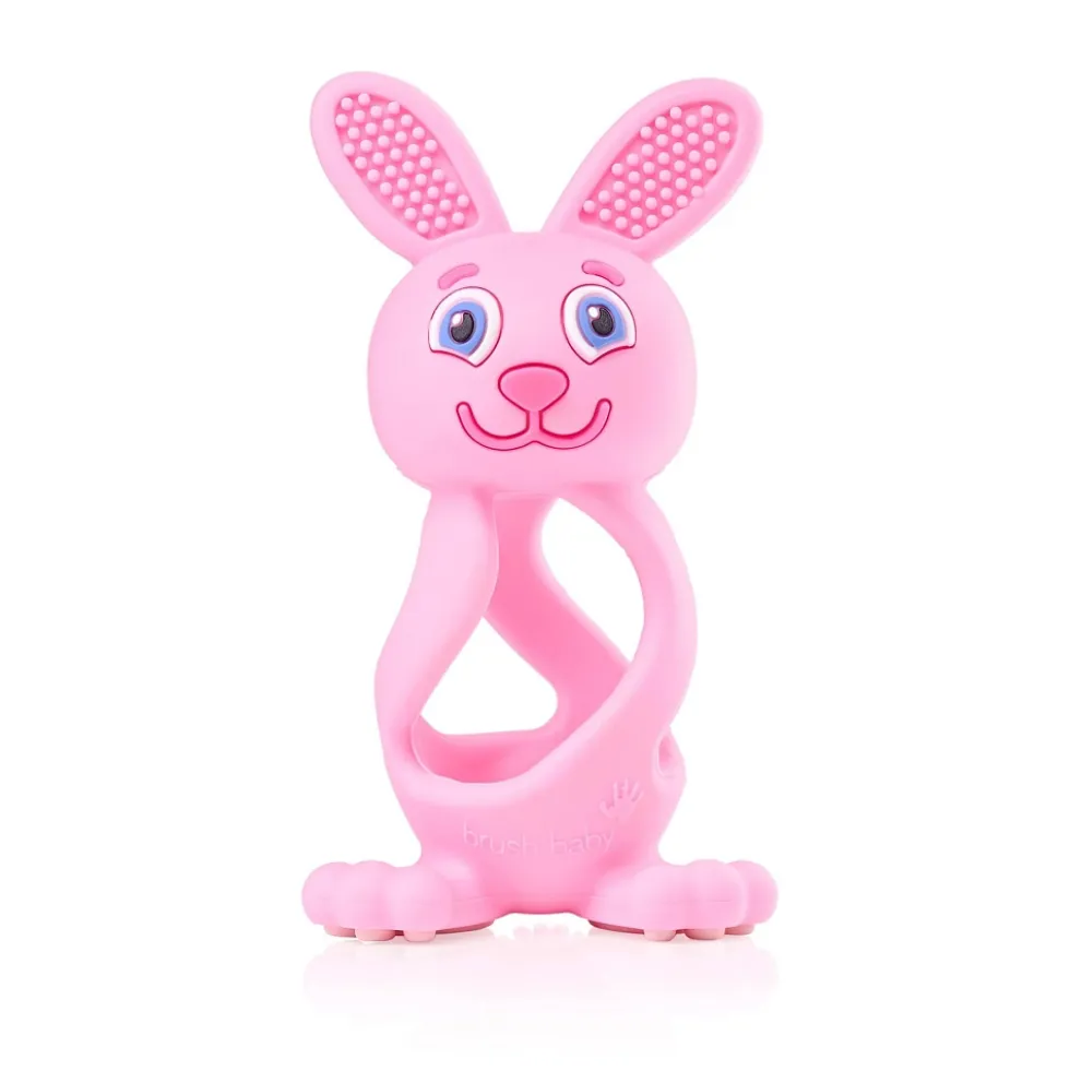 Brush-Baby Bobbie Bunny Teether zabawka-gryzak dla niemowląt Rose Pink