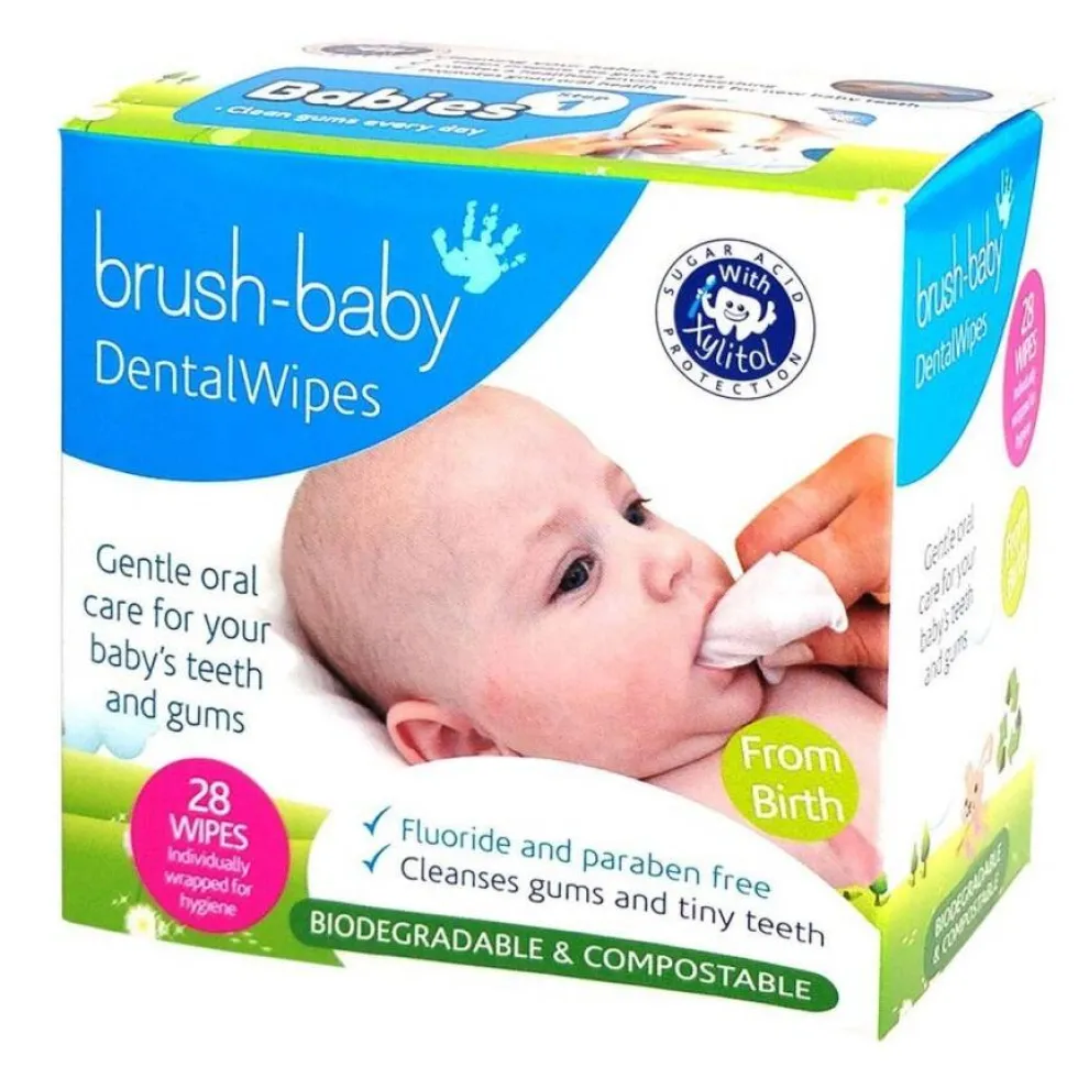 Brush-Baby DentalWipes chusteczki do czyszczenia dziąseł i zębów mlecznych 28szt.