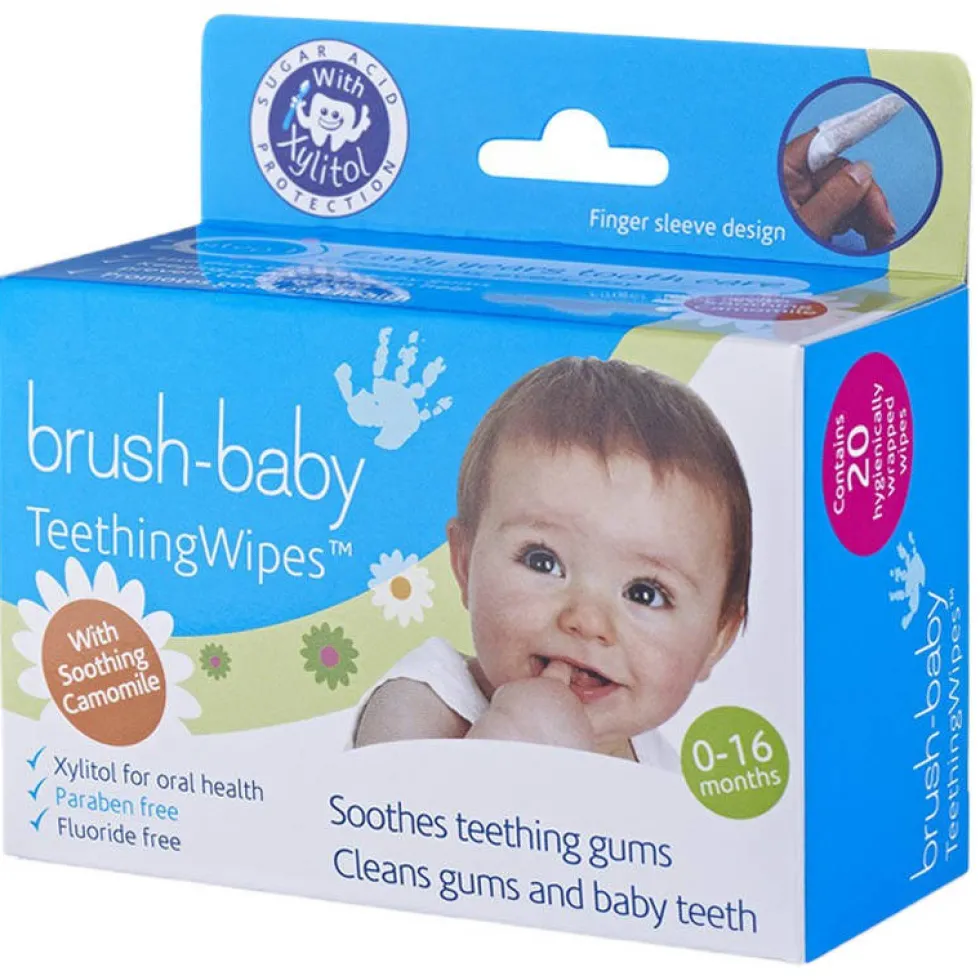 Brush-Baby TeethingWipes gaziki higieniczne z rumiankiem dla dzieci 0-16m 20szt.