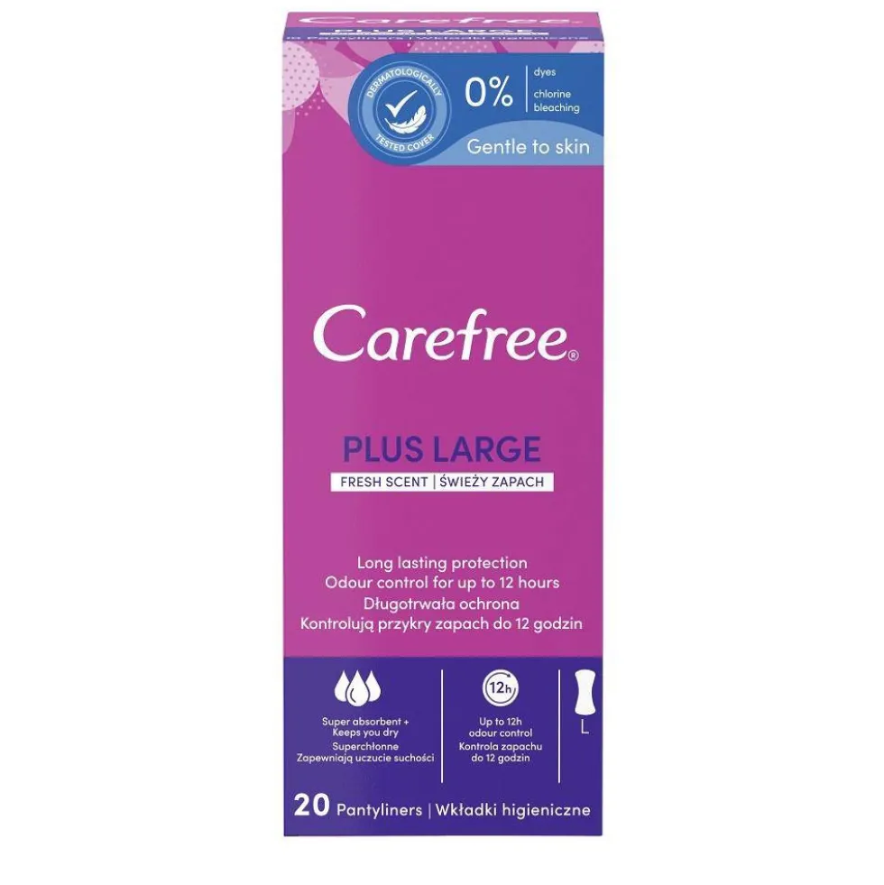 Carefree Plus Large wkładki higieniczne świeży zapach 20szt