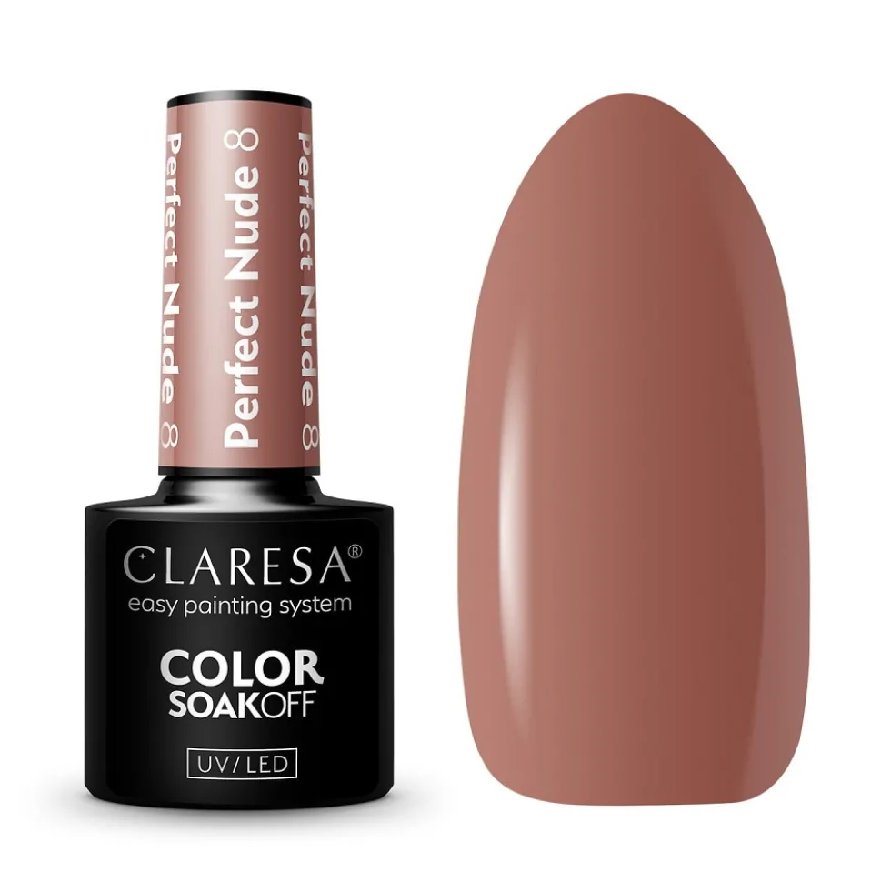 Claresa Color Soak Off UV/LED Perfect Nude lakier hybrydowy 8 5g