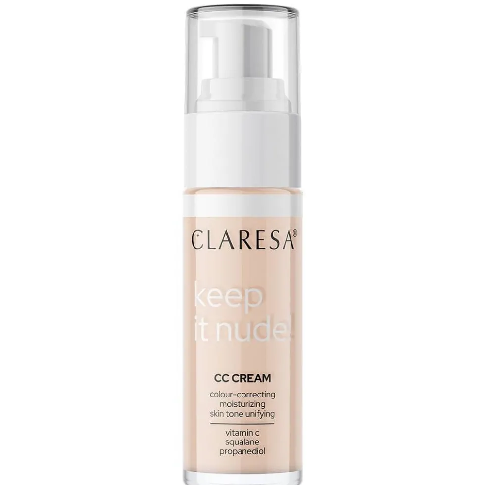 Claresa Keep It Nude! nawilżający krem-podkład wyrównujący koloryt cery 101 Light 33g