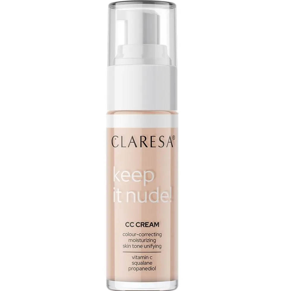 Claresa Keep It Nude! nawilżający krem-podkład wyrównujący koloryt cery 102 Warm Medium 33g