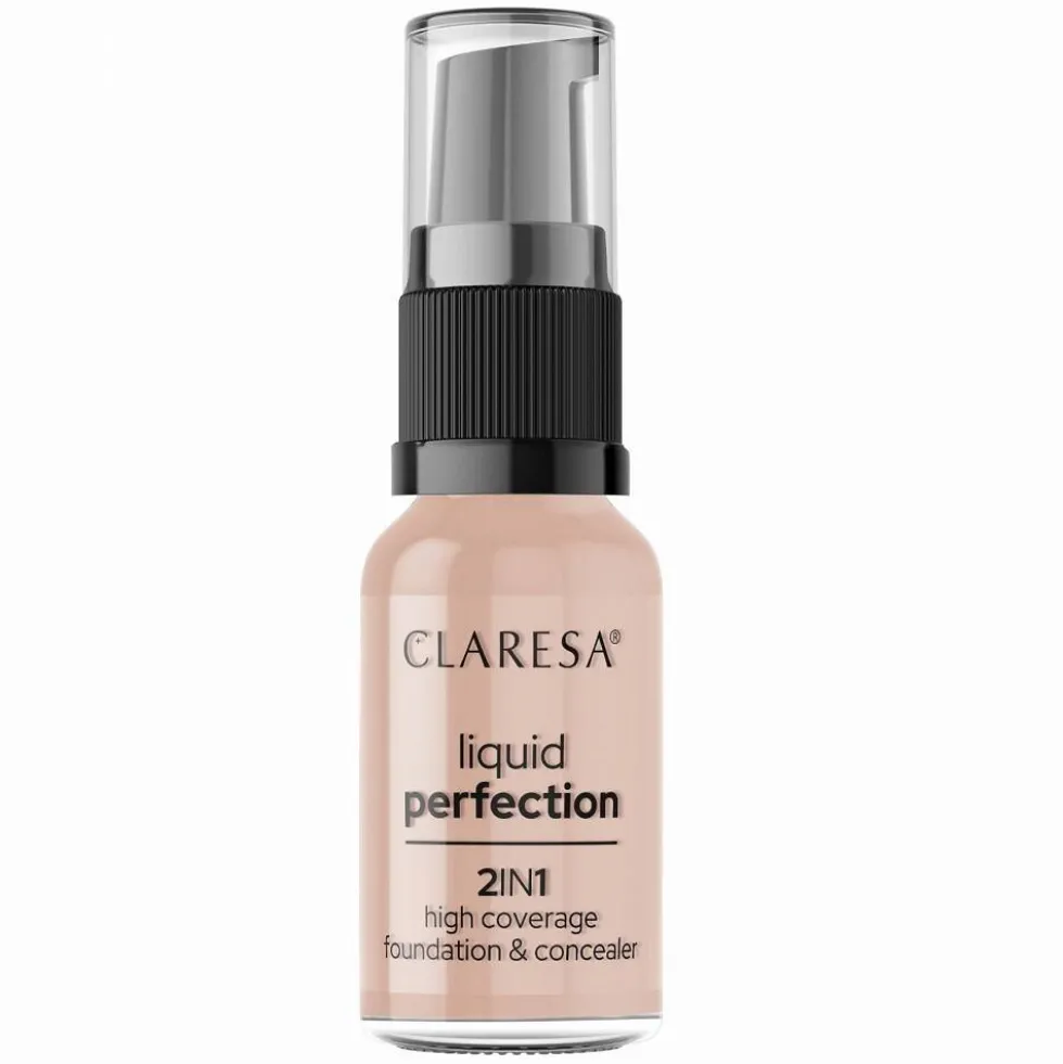 Claresa Liquid Perfection 2w1 korektor i podkład kryjący 104 Nude 18g