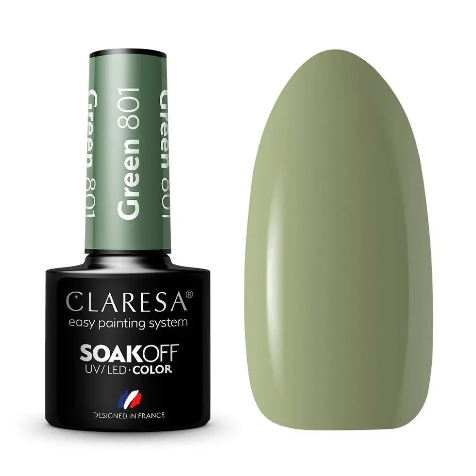 Claresa Soak Off UV/LED Green lakier hybrydowy 801 5g