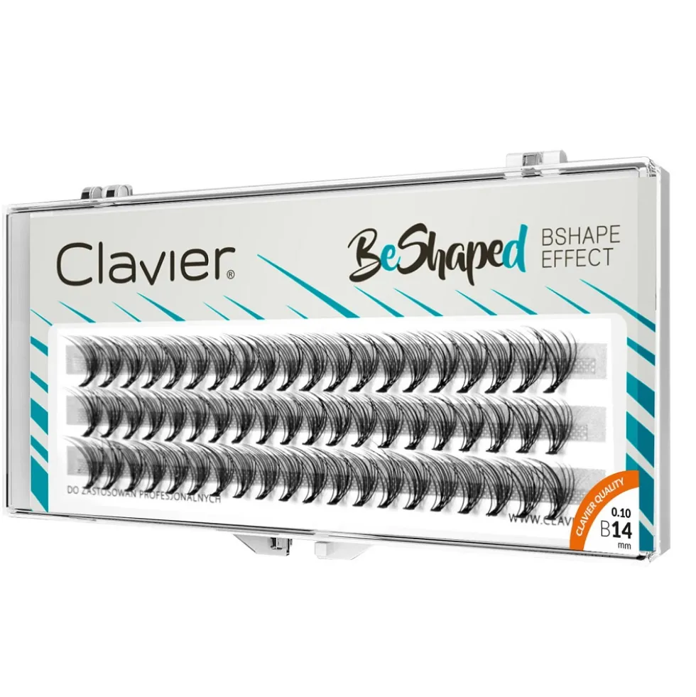 Clavier BeShaped jedwabne kępki rzęs skręt B 10D 14mm