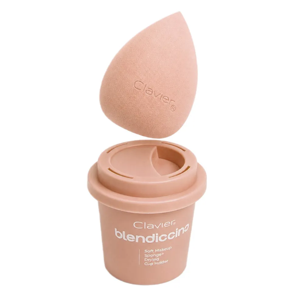 Clavier Blendiccino zestaw gąbeczka do makijażu + kubek do przechowywania Berry Frappe