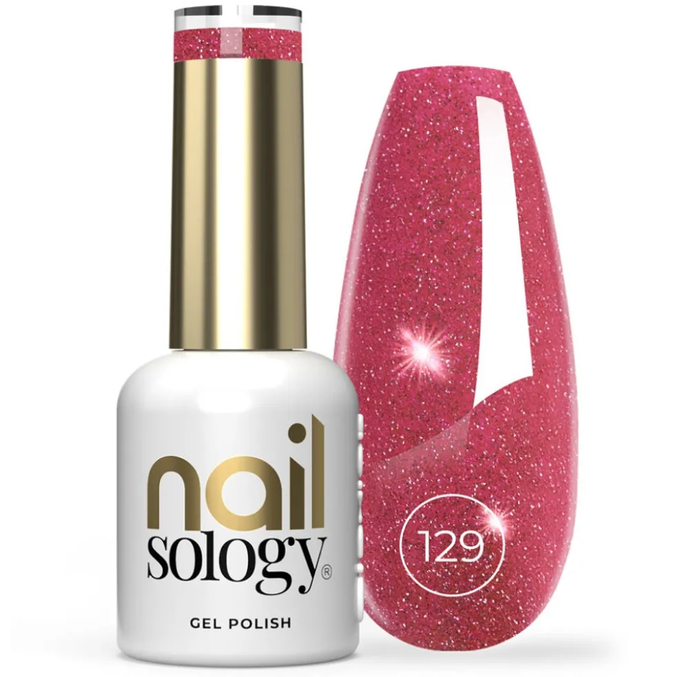 Clavier Nailsology lakier hybrydowy z brokatem 129 Lambada Pink 8ml
