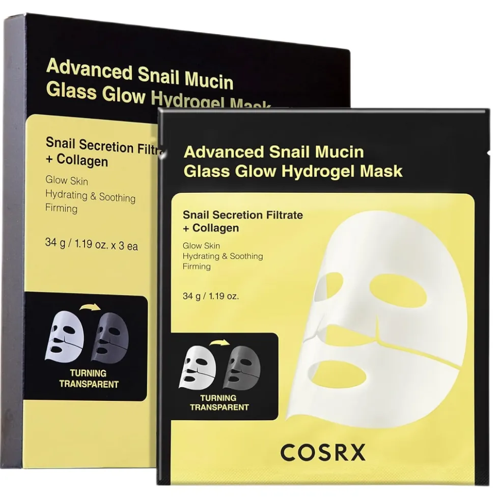 COSRX Advanced Snail Mucin Glass Glow Hydrogel Mask hydrożelowa maseczka w płachcie z mucyną ślimaka 3szt.