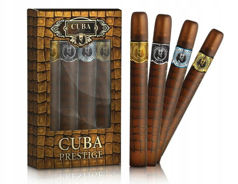 Cuba Original Cuba Prestige zestaw Classic woda toaletowa spray 35ml + Black woda toaletowa spray 35ml + Platinum woda toaletowa spray 35ml + Legacy woda toaletowa spray 35ml