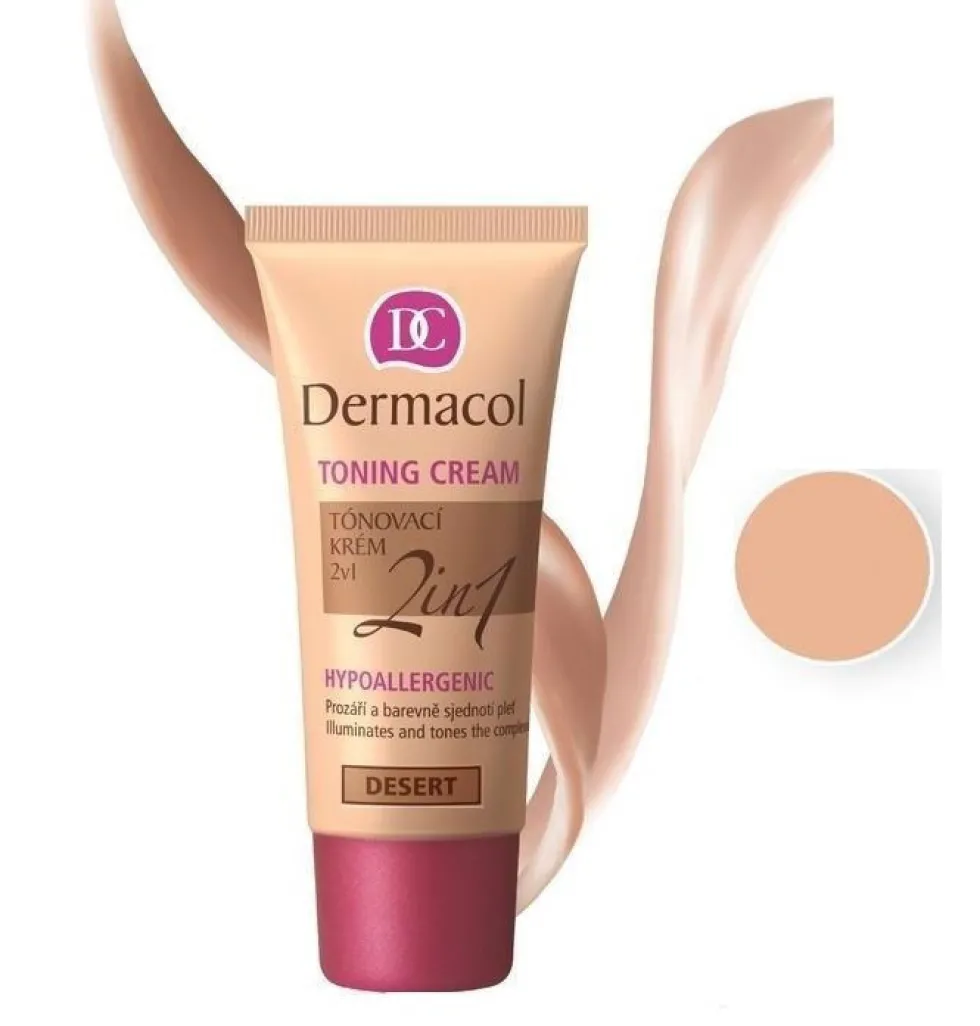 Dermacol Toning Cream 2in1 Hypoallergenic krem nawilżający i podkład do twarzy Desert 30ml