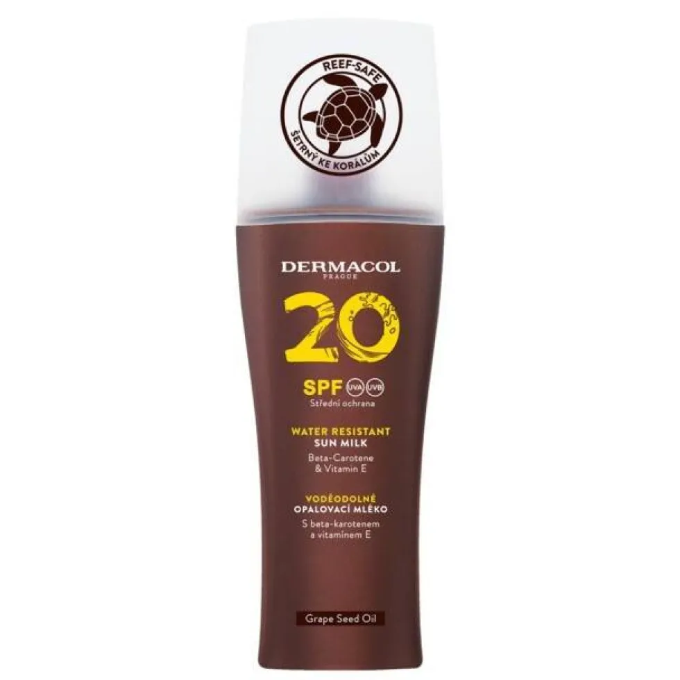 Dermacol Water Resistant Sun Milk wodoodporne mleczko do opalania w sprayu SPF20 200ml