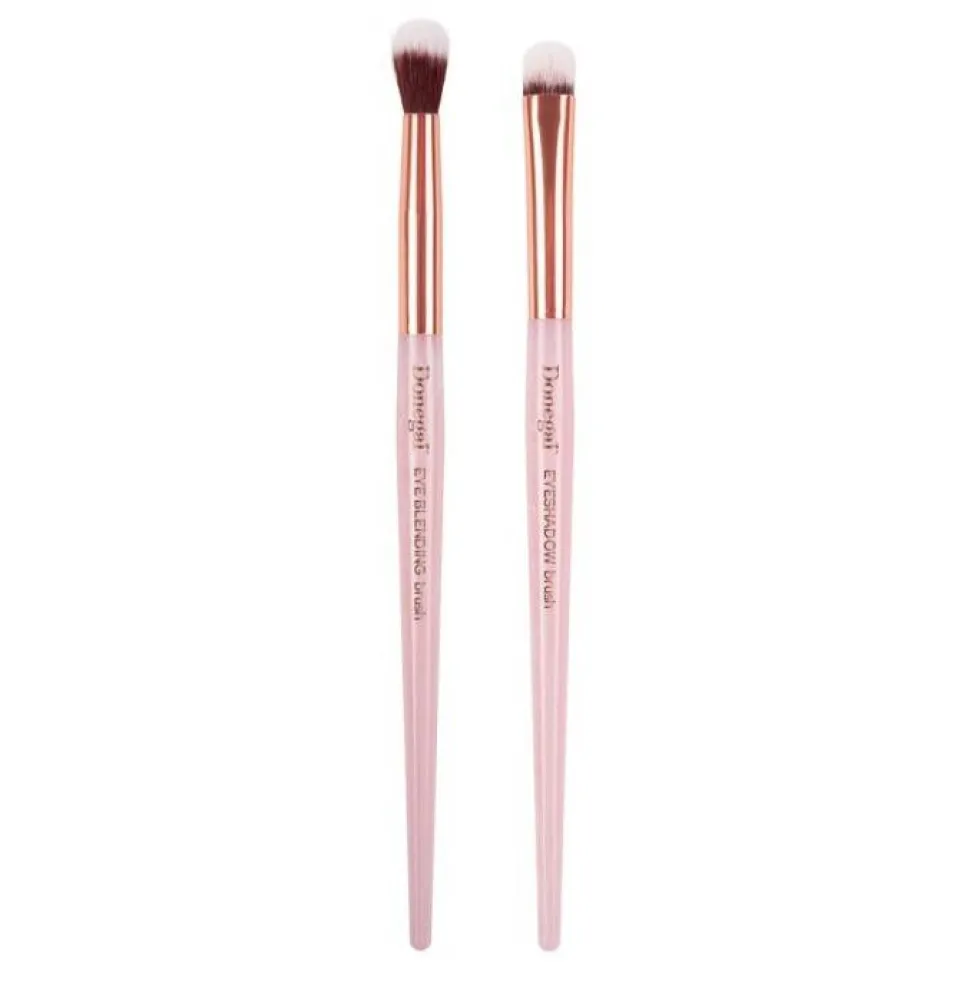 Donegal Mineral Pink pędzel do aplikacji i blendowania cieni 2szt