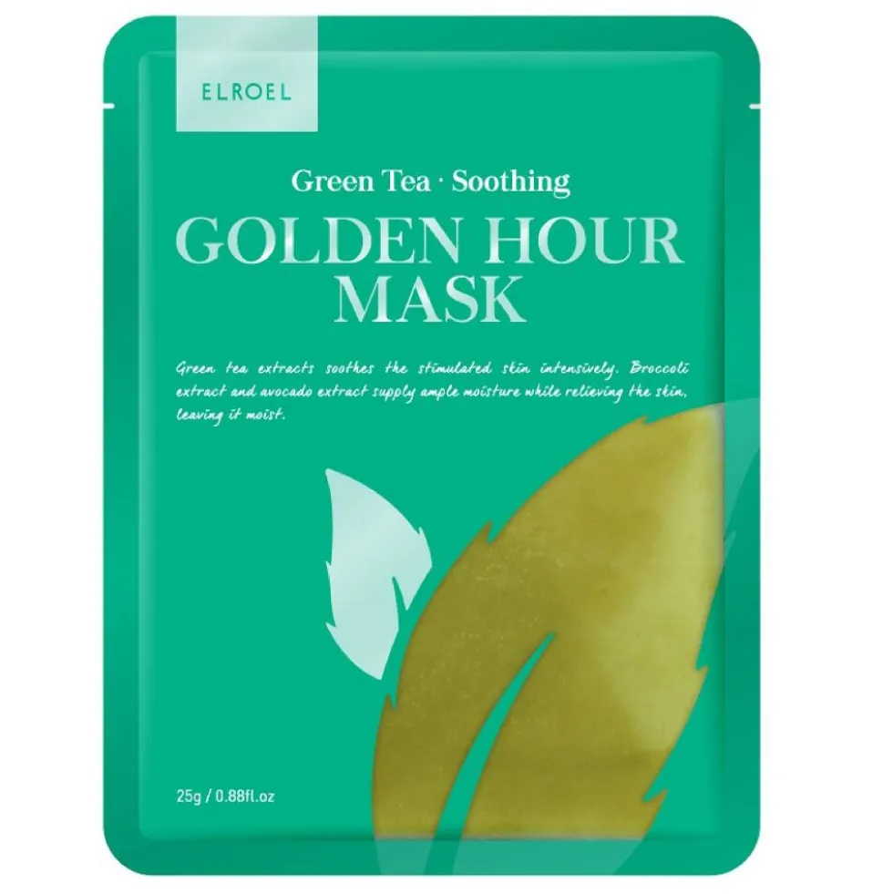 Elroel Golden Hour Mask łagodząca maska do twarzy Green Tea 25g