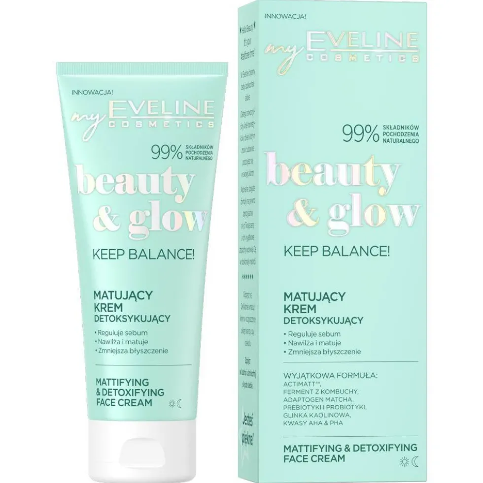 Eveline Cosmetics Beauty & Glow matujący krem detoksykujący 75ml