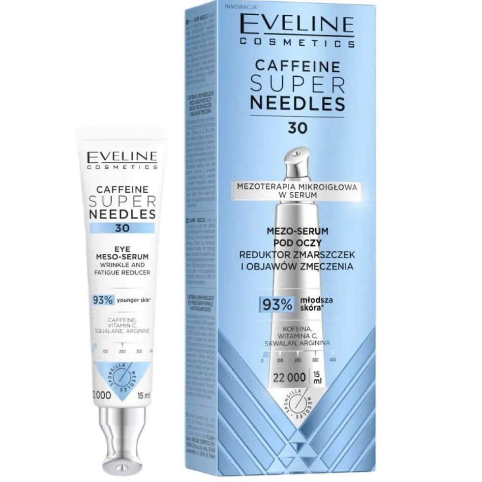Eveline Cosmetics Caffeine Super Needles 30 mezo-serum pod oczy reduktor zmarszczek i objawów zmęczenia 15ml