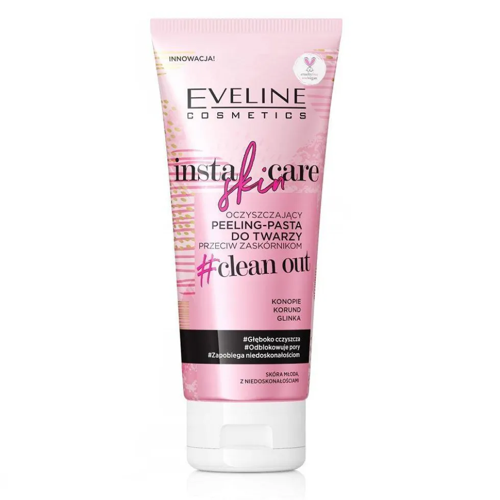 Eveline Cosmetics Insta Skin Care oczyszczający peeling-pasta do twarzy przeciw zaskórnikom 75ml