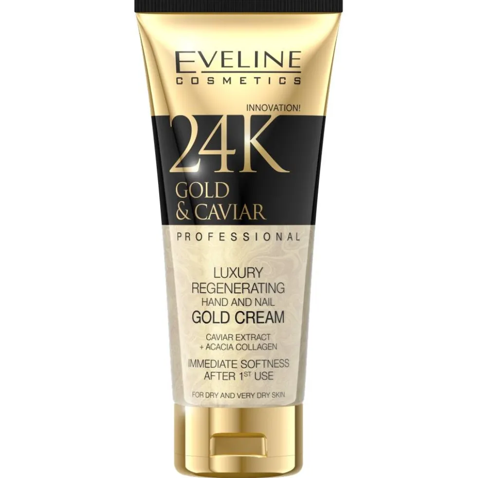 Eveline Cosmetics 24K Gold & Caviar regenerujący krem do rąk dla skóry suchej i bardzo suchej 100ml