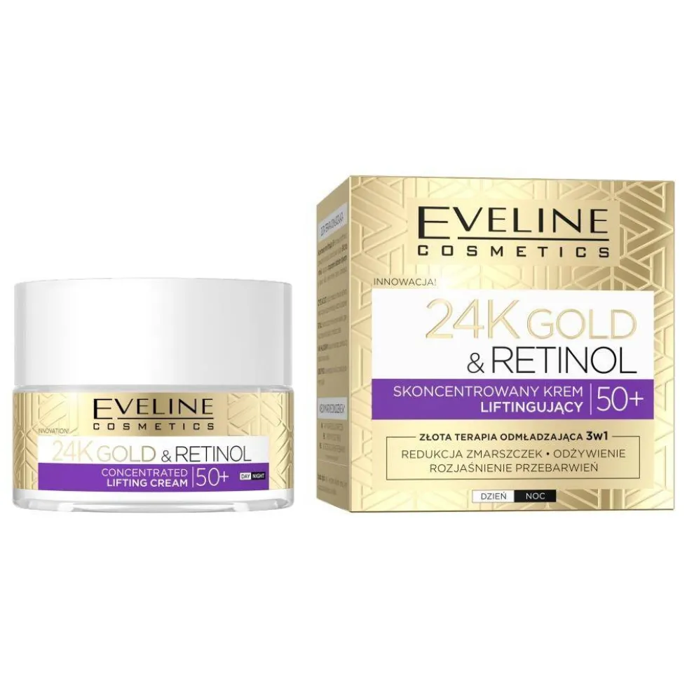 Eveline Cosmetics 24K Gold&Retinol skoncentrowany krem liftingujący 50+ 50ml