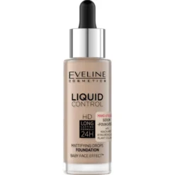 Eveline Cosmetics Liquid Control HD matujący podkład do twarzy z niacynamidem 025 Light Rose 32ml