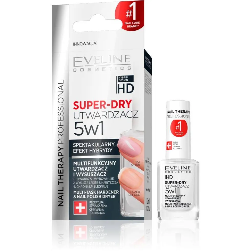 Eveline Cosmetics Nail Therapy Professional Super-Dry 5w1 multifunkcyjny utwardzacz i wysuszacz 12ml