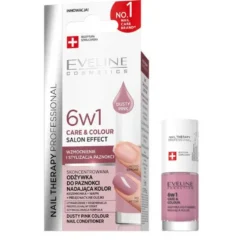 Eveline Cosmetics Nail Therapy Professional 6w1 Care & Colour skoncentrowana odżywka do paznokci nadająca kolor Dusty Pink 5ml