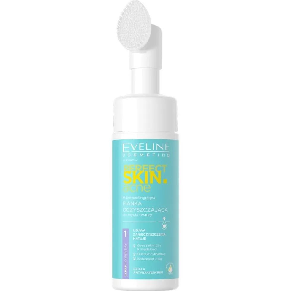 Eveline Cosmetics Perfect Skin.acne myjąca pianka ze szczotką oczyszczającą pory 150ml