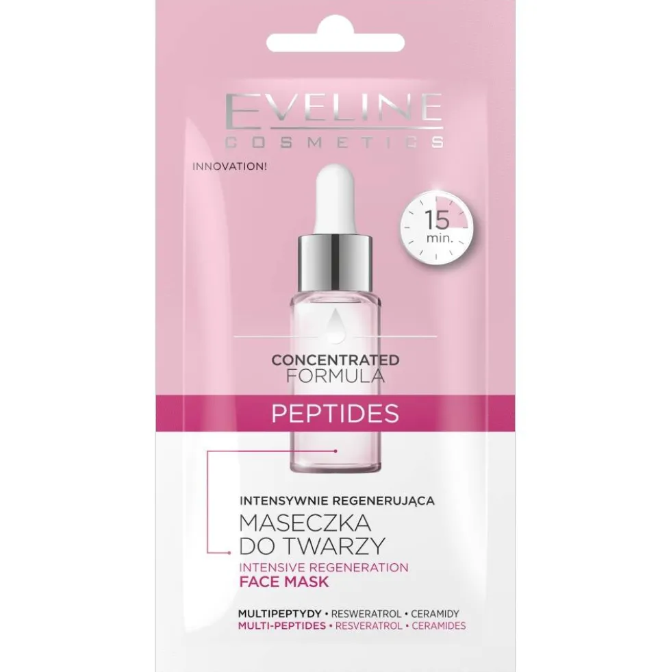 Eveline Cosmetics Skoncentrowana formuła intensywnie regenerująca maseczka do twarzy Peptides 8ml