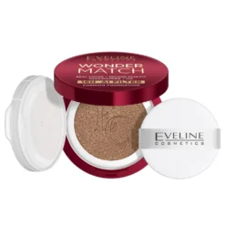 Eveline Cosmetics Wonder Match kryjący podkład cushion z niacynamidem i kwasem hialuronowym 04W Beige 15g