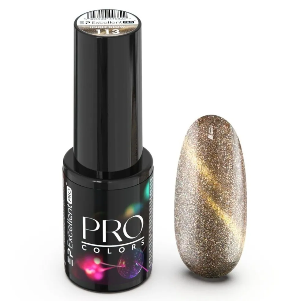 Excellent PRO Pro Colors CatEye lakier hybrydowy 113 Jingle Glow 7g