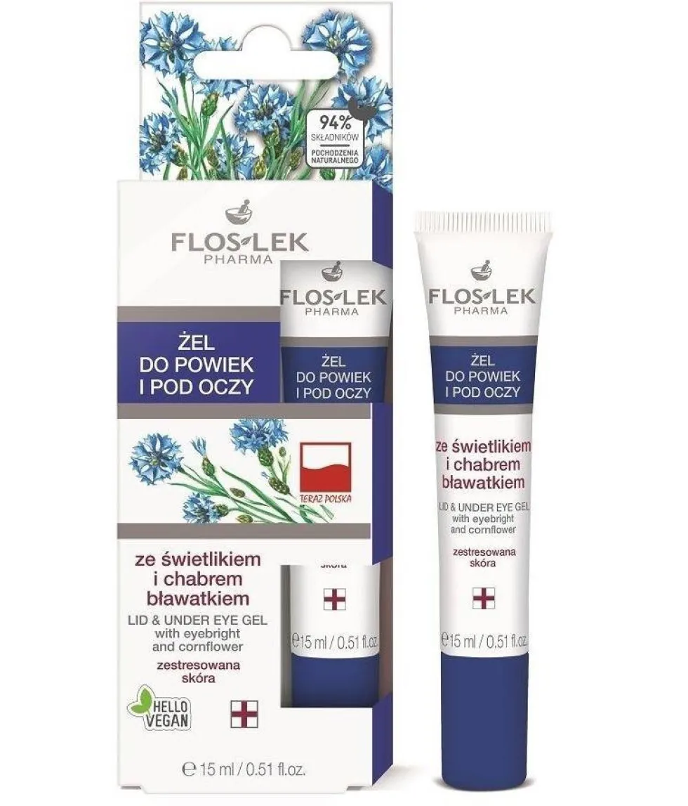 Floslek Żel do powiek i pod oczy ze świetlikiem i chabrem bławatkiem 15ml