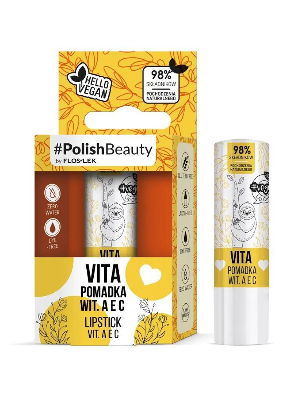 Floslek Vege Lip Care Vita wegańska pomadka do ust Witaminy A E C 4.1g
