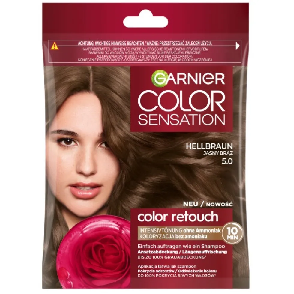 Garnier Color Sensation Color Retouch szampon koloryzujący 5.0 Jasny Brąz