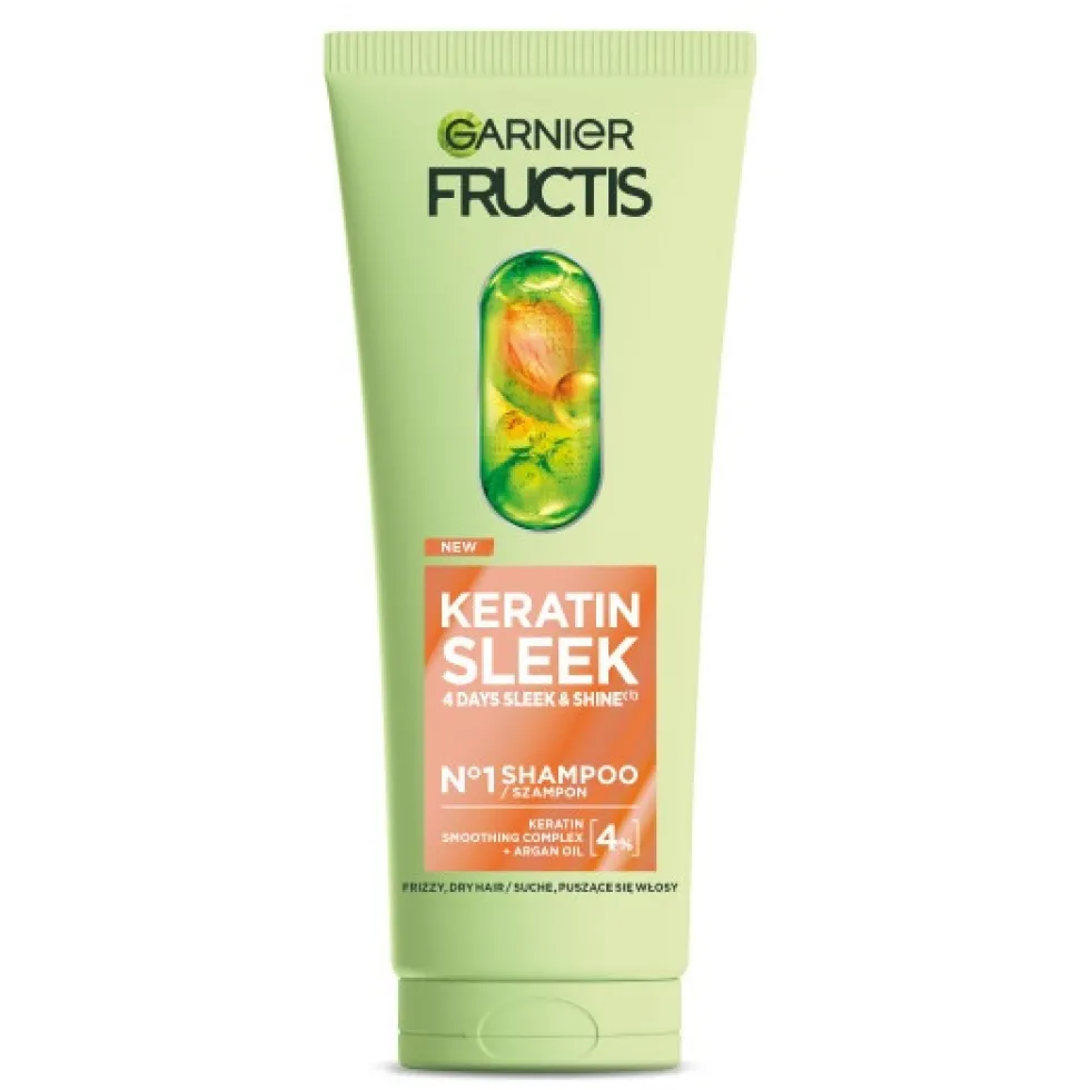 Garnier Fructis Keratin Sleek szampon do włosów suchych i puszących się 200ml