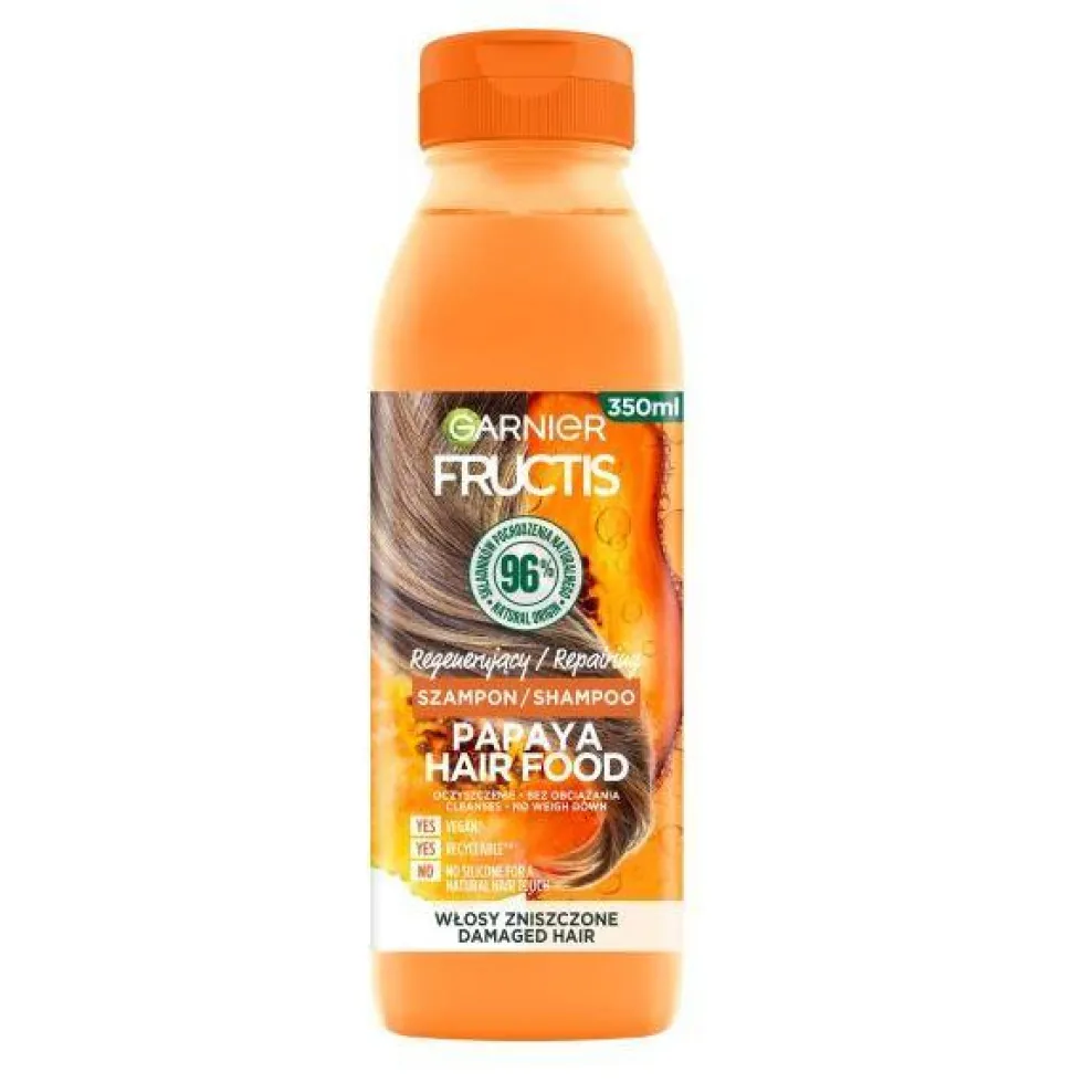 Garnier Fructis Papaya Hair Food szampon regenerujący do włosów zniszczonych 350ml