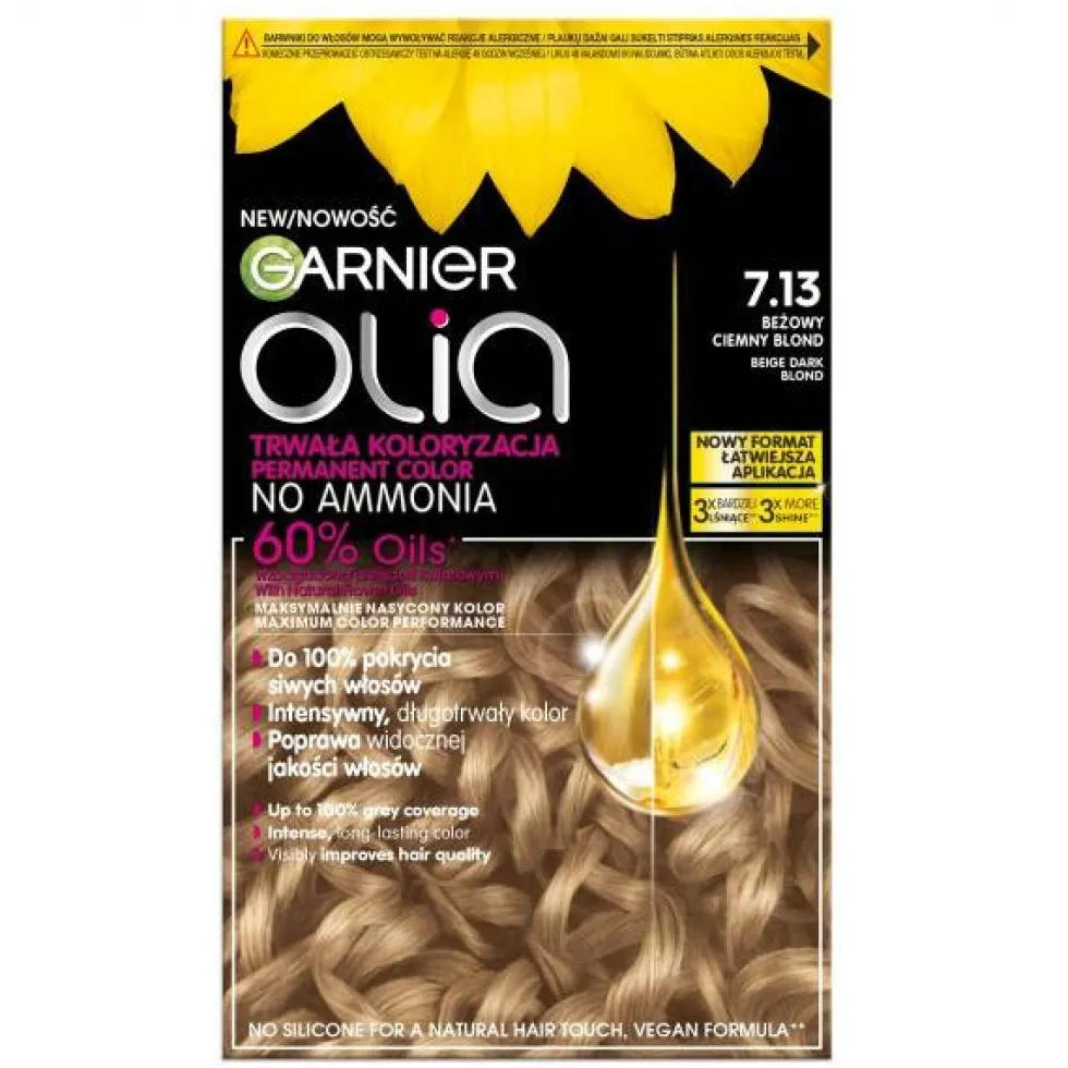 Garnier Olia farba do włosów 7.13 Beżowy Ciemny Blond