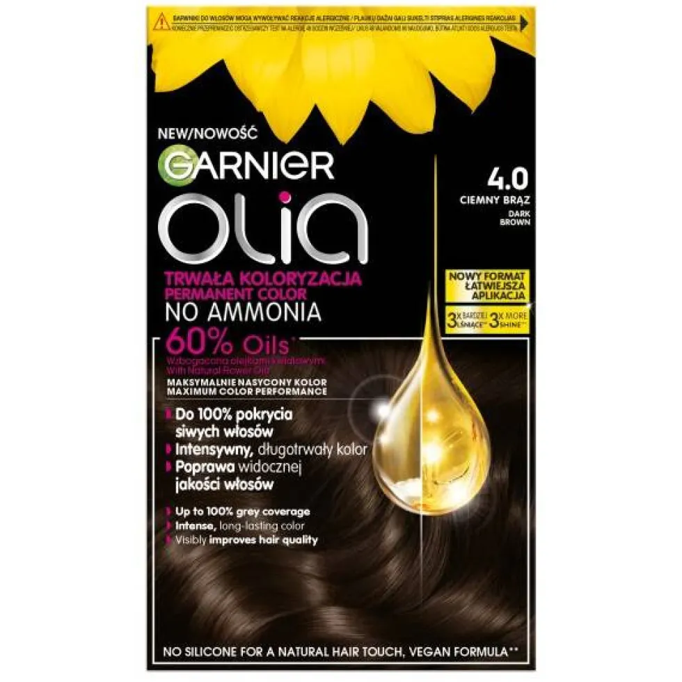 Garnier Olia farba do włosów 4.0 Ciemny Brąz