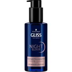 Gliss Night Elixir Reconstruction regenerująca kuracja na noc bez spłukiwania do włosów zniszczonych i rozdwojonych końcówek 100ml